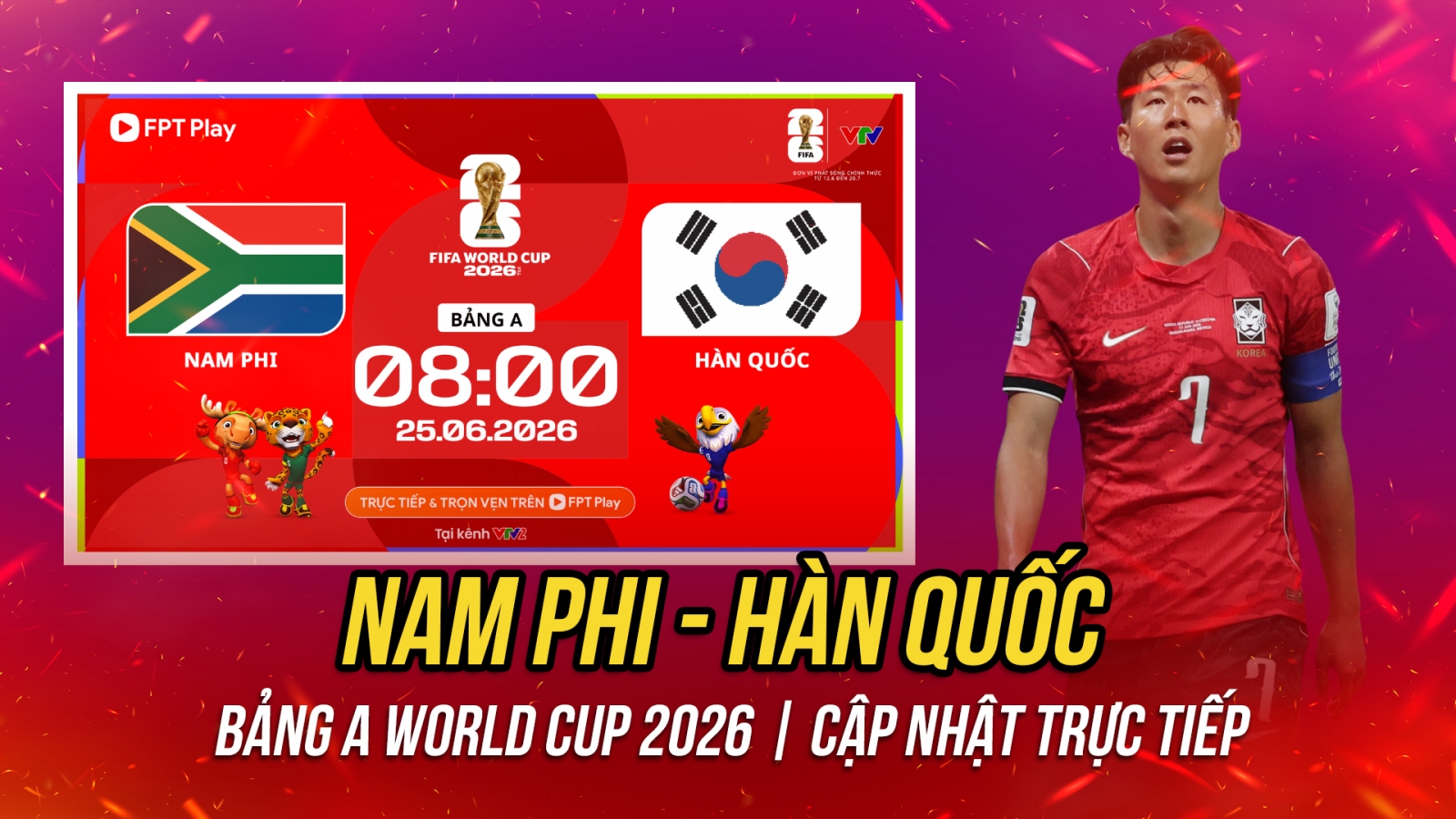 Trực tiếp Nam Phi - Hàn Quốc bảng A World Cup 2026: Đại chiến tranh vé đi tiếp